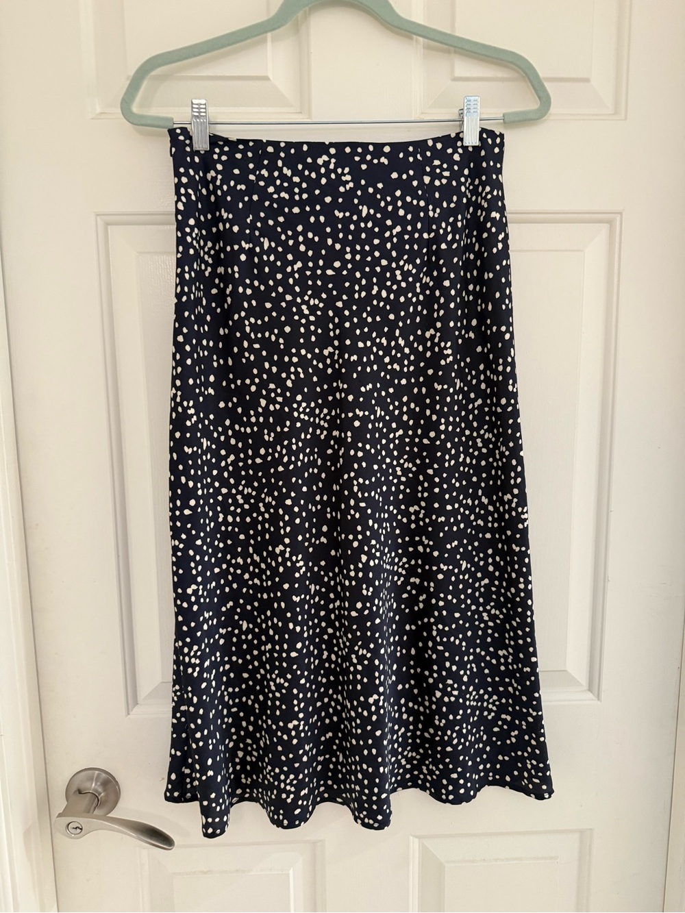 Cotton Candy LA Blue cream speckled Satin Midi Skirt Medium